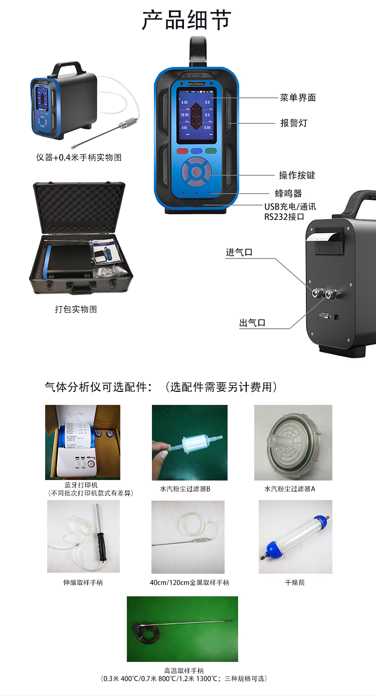 便携式复合型多参数气体分析仪 石油炼化气体检测仪